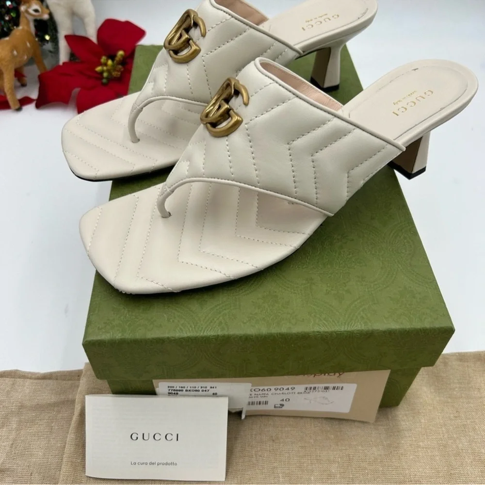 Women’s Gucci, GG Marmont, quilted leather sandal size 40 made in Italy - Picture 5 of 11